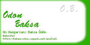 odon baksa business card