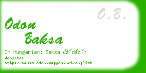 odon baksa business card